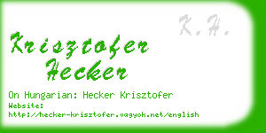 krisztofer hecker business card